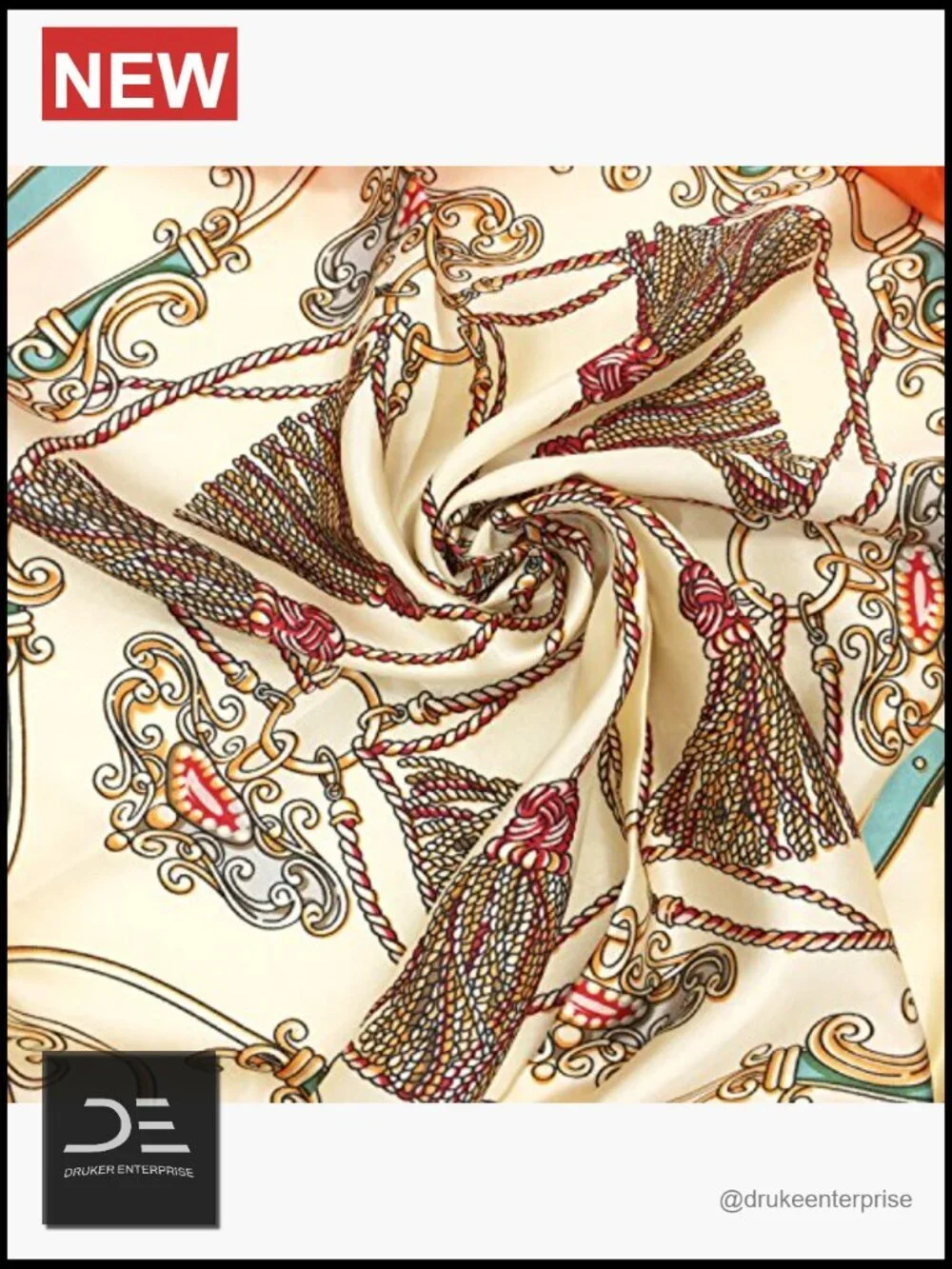 Large Square Satin Polyester Fashion Scarf Headscarf
